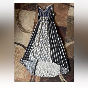 LOVE SAM Multicolor Boho Prairie Tassel Maxi Dress Sz XL Anthropologie Tie Dye